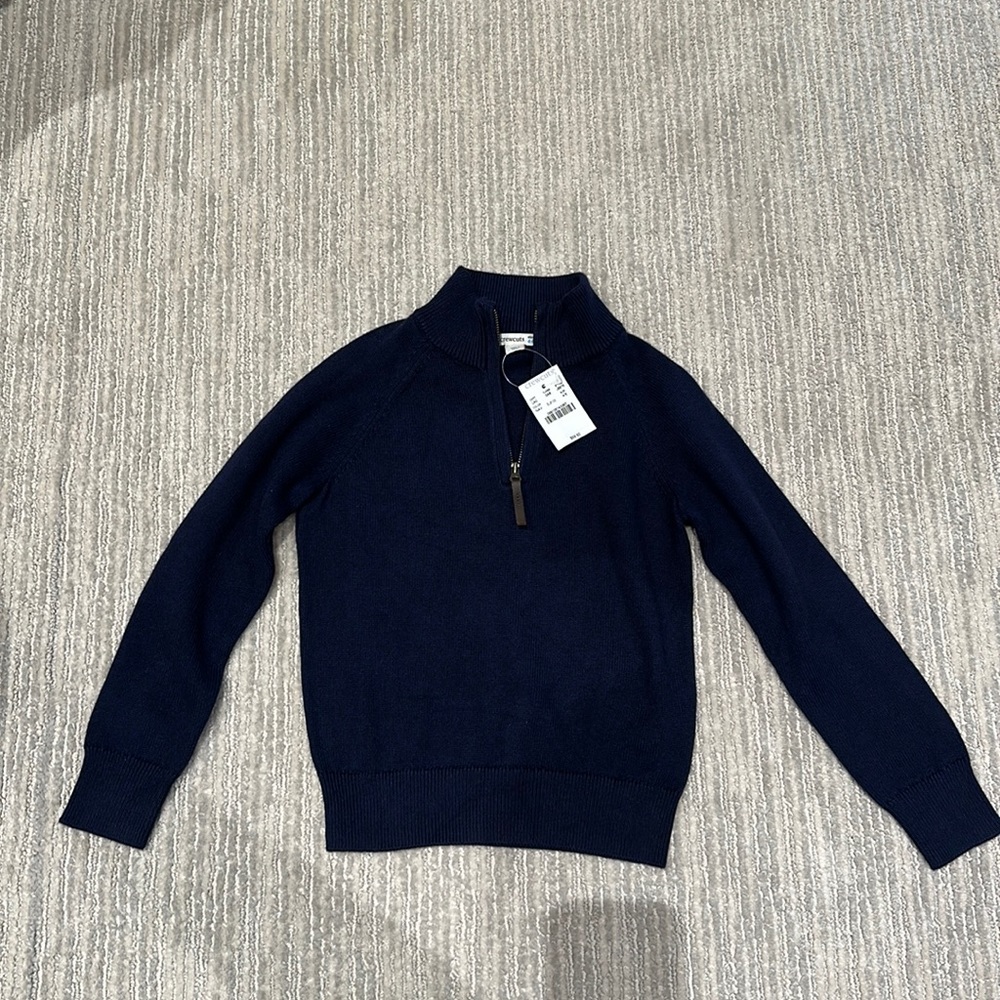 J. Crew Crewcuts navy 1/4 zip cashmere/cotton blend sweater in size 4-5.